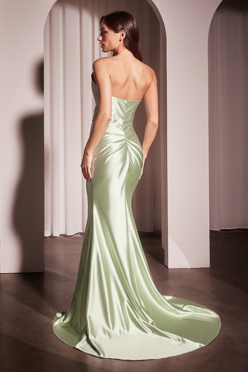 Ladivine KV1118 - Strapless Fitted Satin Gown