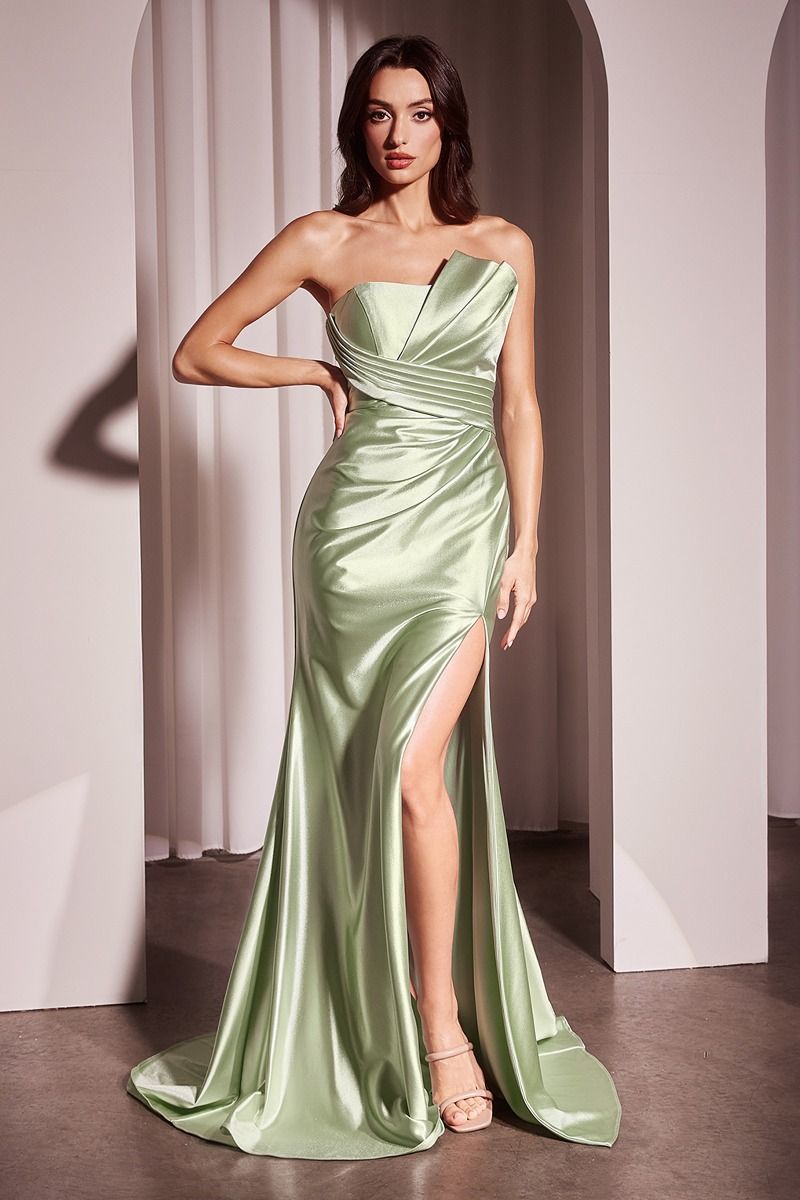 Ladivine KV1118 - Strapless Fitted Satin Gown