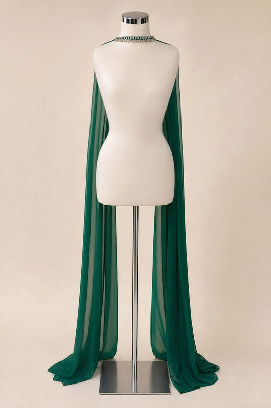 Chiffon Scarf With Crystal Choker