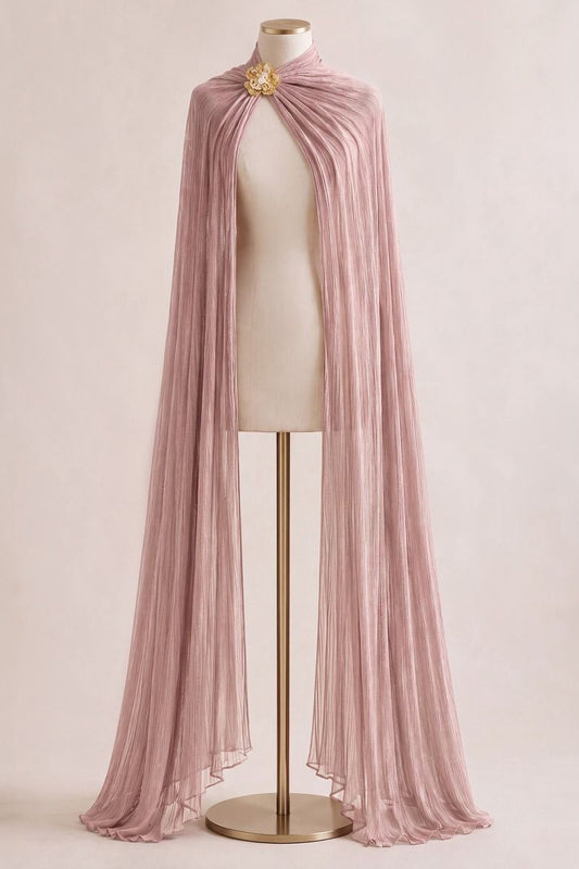 Luminescent Chiffon Scarf & Floral Brooch