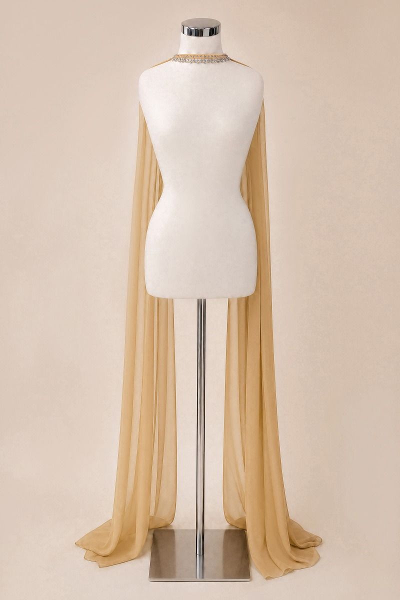 Chiffon Scarf With Crystal Choker