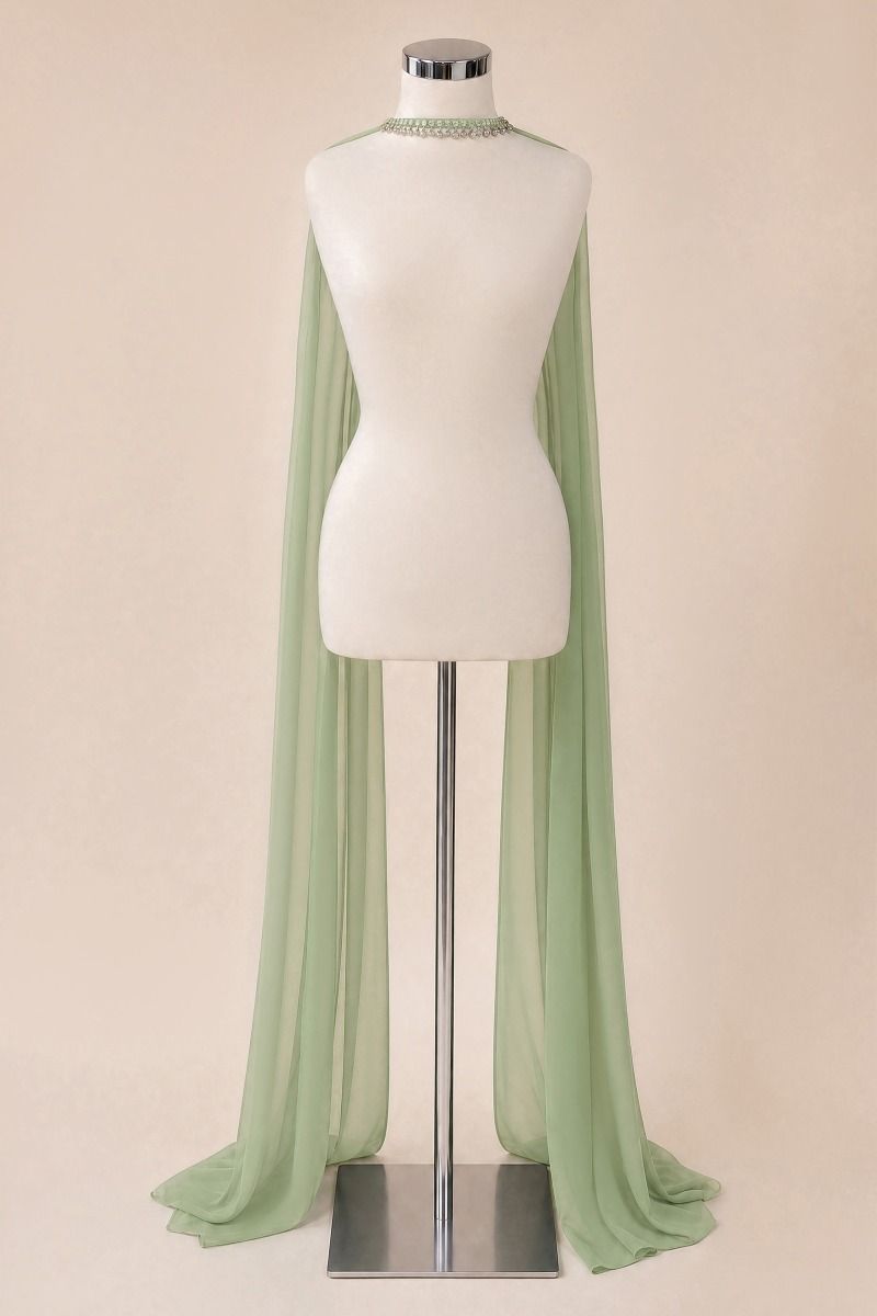 Chiffon Scarf With Crystal Choker