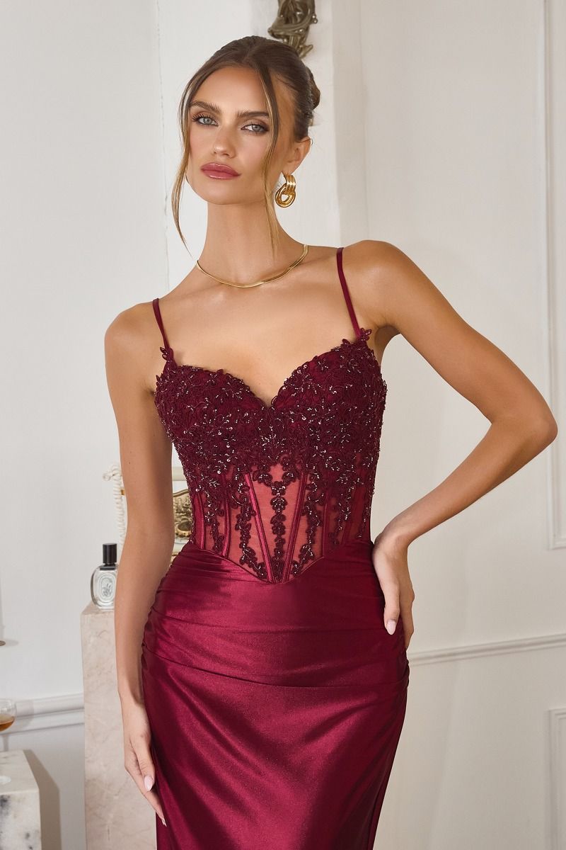 THIN DELICATE STRAPS METALLIC SATIN FITTED MERMAID DRESS BY AMORIS T819 Bridal Hive THIN DELICATE STRAPS METALLIC SATIN FITTED MERMAID DRESS BY AMORIS T819 Bridal Hive