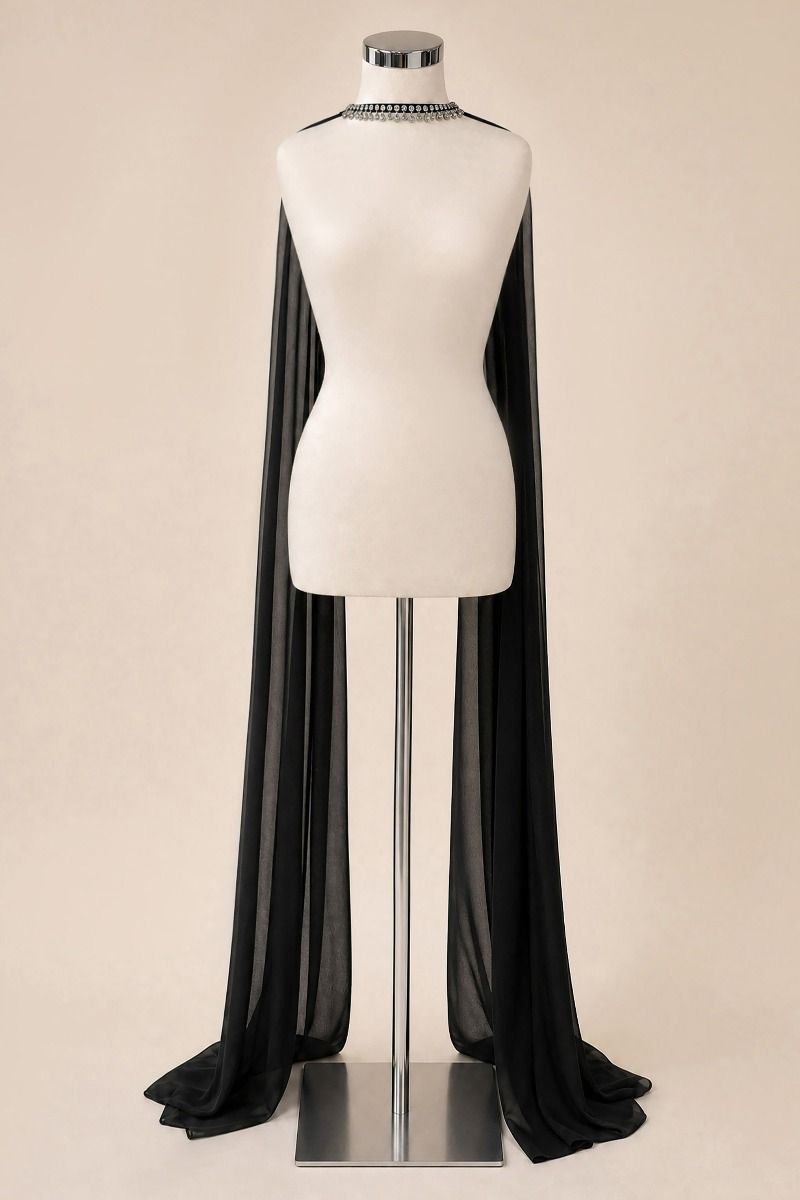 Chiffon Scarf With Crystal Choker