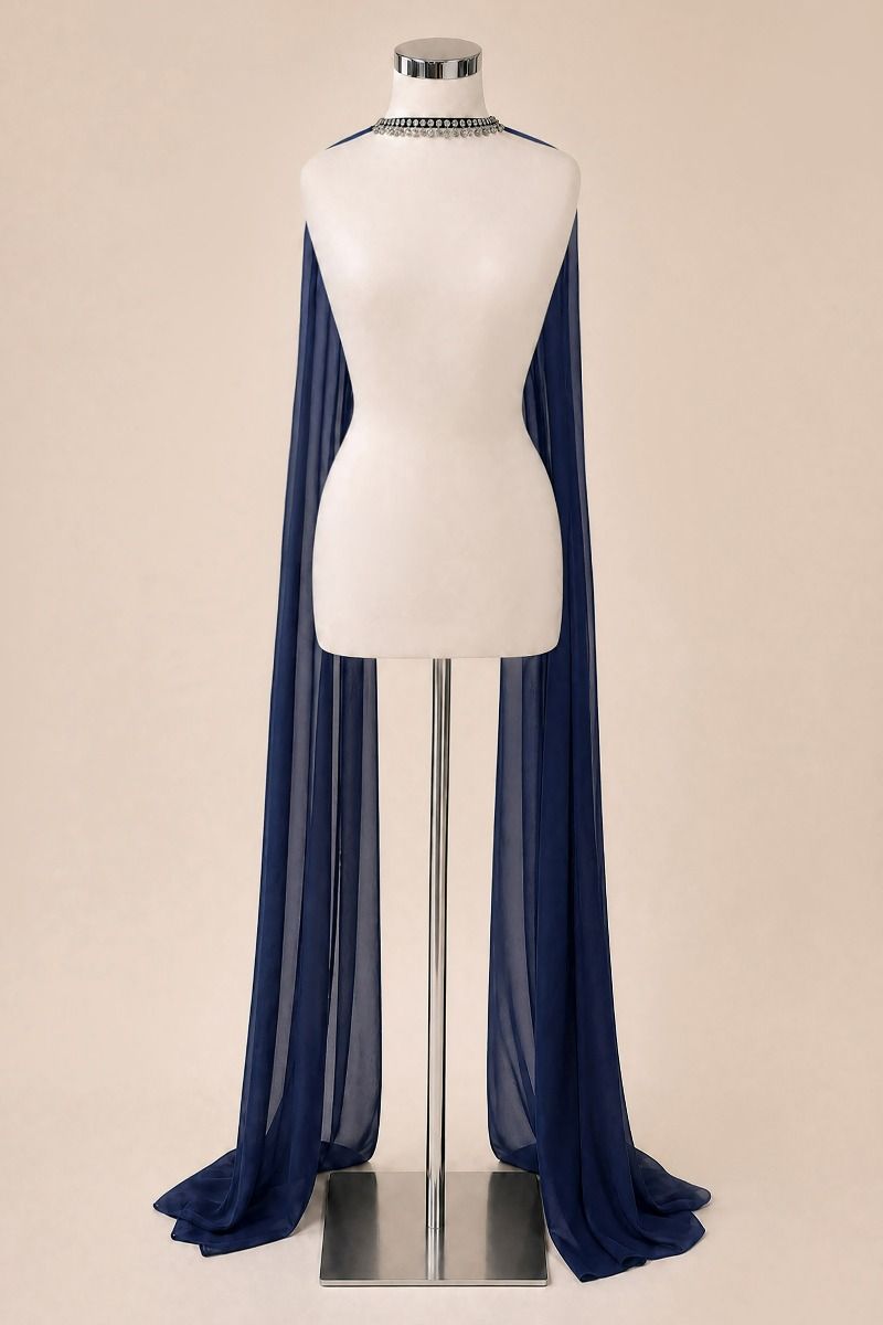Chiffon Scarf With Crystal Choker