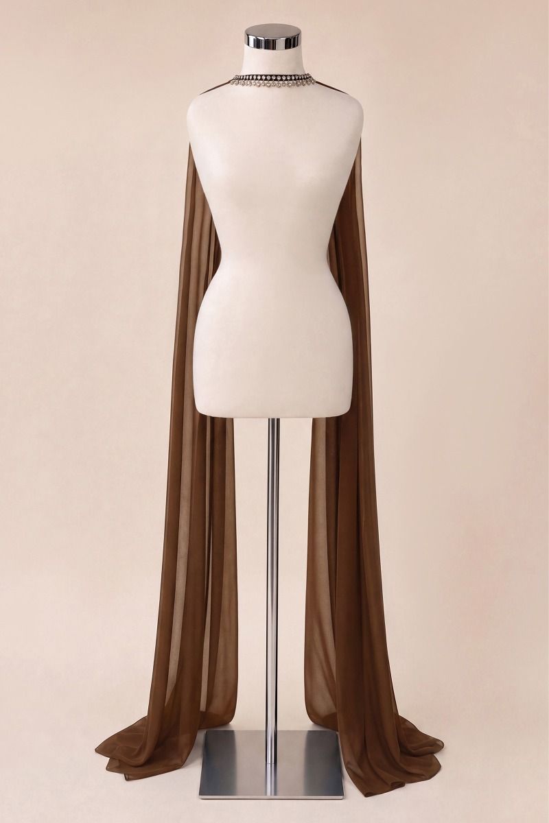 Chiffon Scarf With Crystal Choker