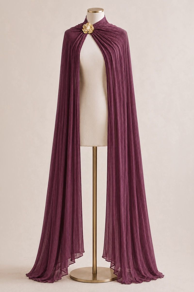 Luminescent Chiffon Scarf & Floral Brooch