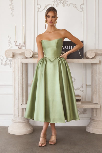 tea length fit and flare formal dress Royal Blue Fit & Flare Tea-Length Illusion Party Dress