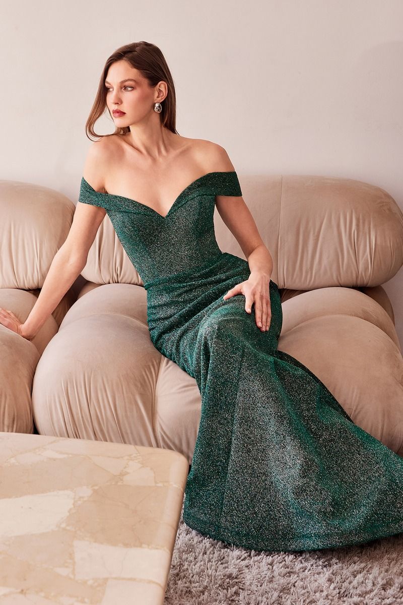 OFF THE SHOULDER GLITTER MERMAID FITTED DRESS BY AMORIS T602 Bridal Hive OFF THE SHOULDER GLITTER MERMAID FITTED DRESS BY AMORIS T602 Bridal Hive