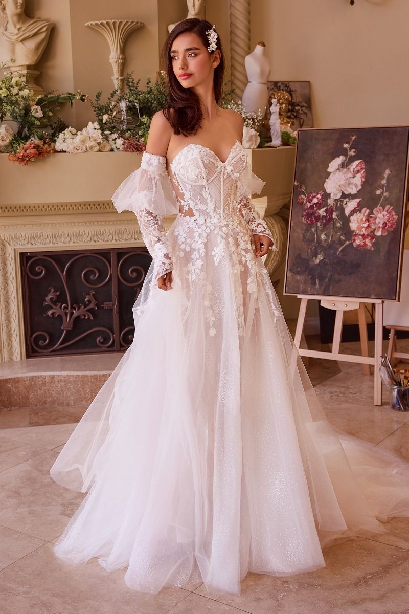 Andrea and Leo WL032 Long Prom Dress Off White / 10 Andrea and Leo WL032 Long Prom Dress Off White / 10