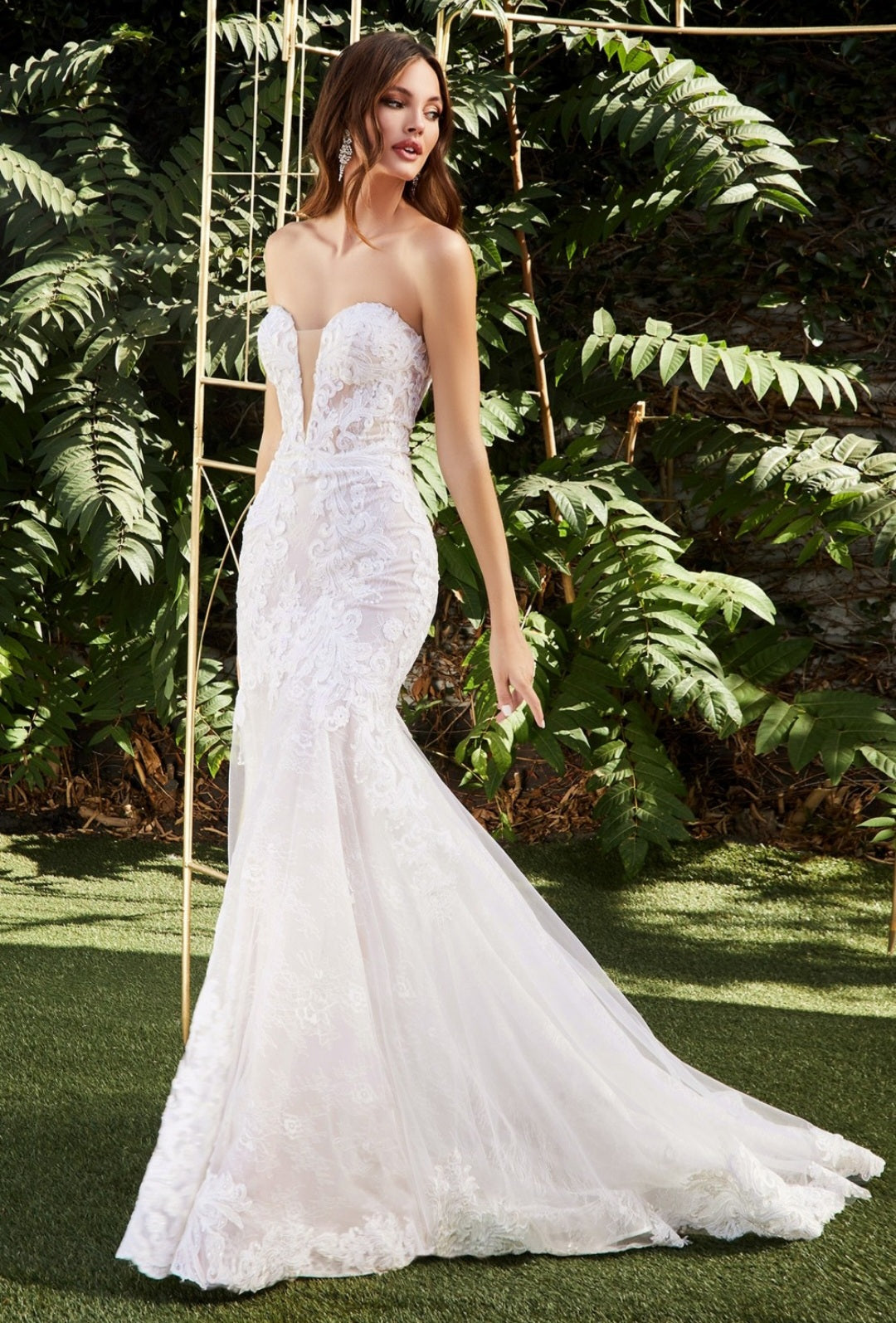 Strapless trumpet shop wedding dress