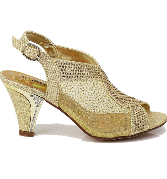 Girl's Gold Heeled Shoes