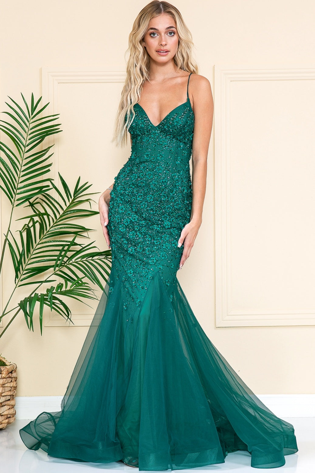 Long Evening Dress Sleeveless Mermaid Gown by Amelia Couture SU066 - Emerald Green / 12 Long Evening Dress Sleeveless Mermaid Gown by Amelia Couture SU066 - Emerald Green / 12